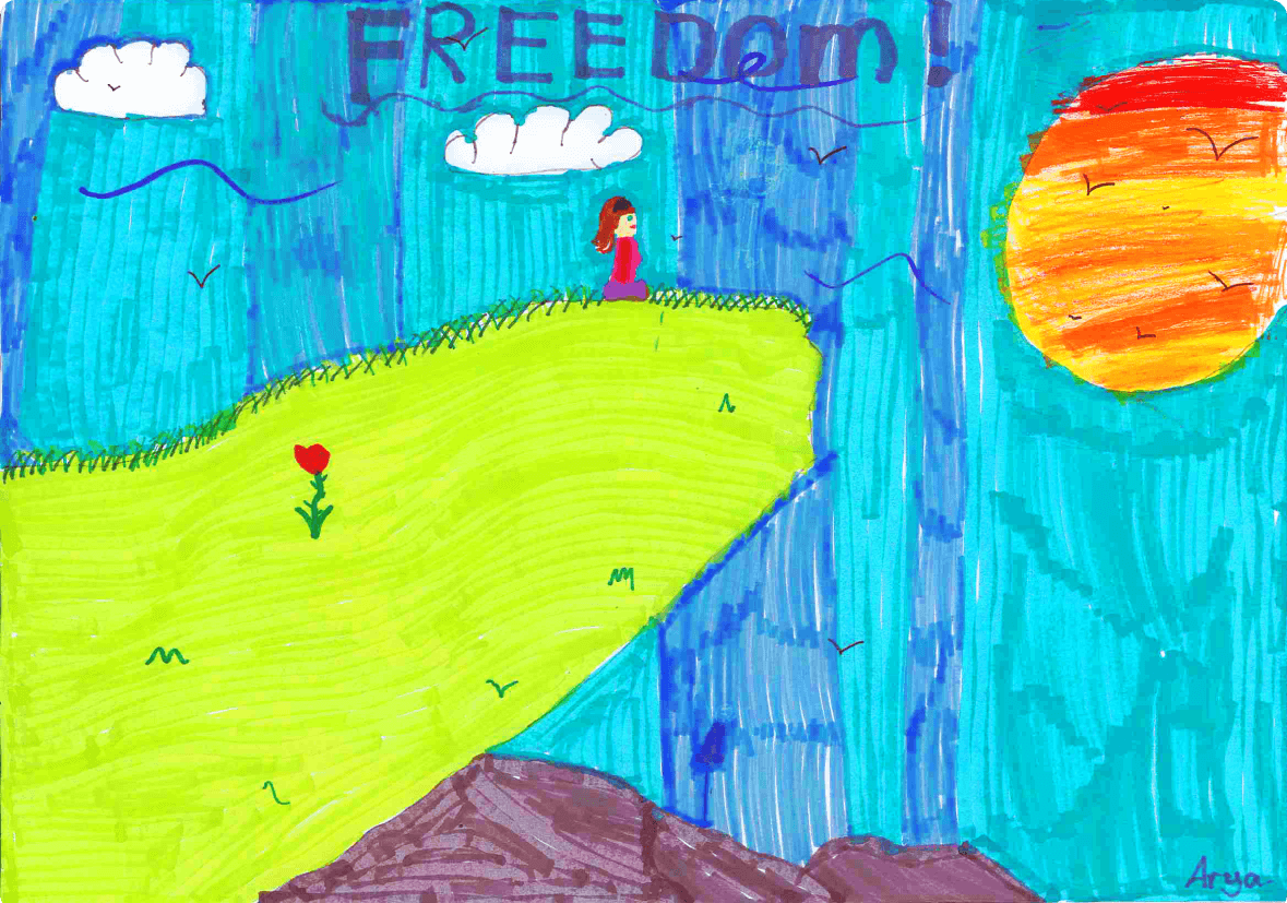 Freedom drawing large