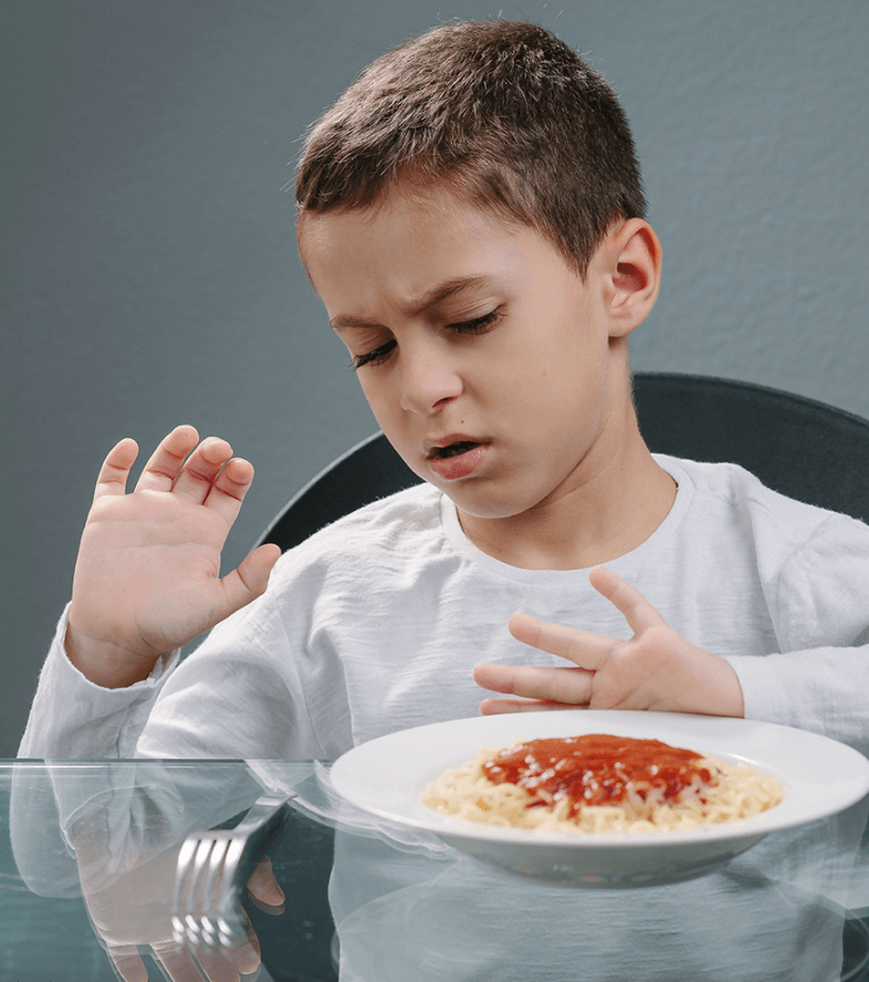 Boy not liking food
